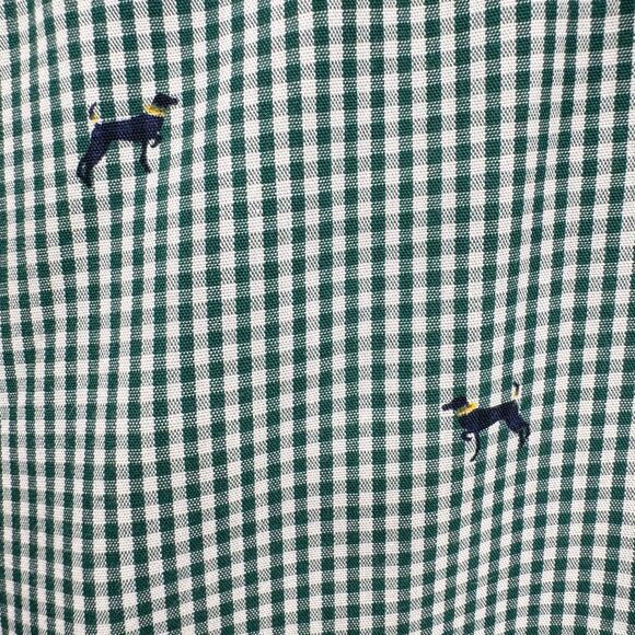 Southern Pines shirt men’s M button up green white gingham check dog print lab - Picture 7 of 10